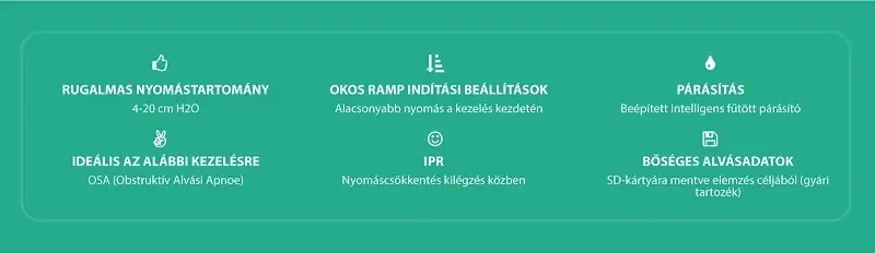Viatom iBreeze 20A Resvent Auto CPAP / APAP légzéssegítő berendezés funkciók